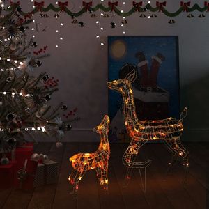 vidaXL Rodzina reniferów LED Dekoracja świąteczna akrylowa 160 kolorowych diod LED