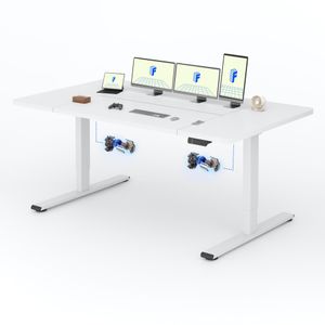 FLEXISPOT Biurko elektryczne z regulacją wysokości 180x80cm, 2 mocne silniki, udźwig 120 kg, zabezpieczenie antykolizyjne, 4 funkcje pamięci (biały) FLEXISPOT Biurko elektryczne z regulacją wysokości 180x80cm, 2 mocne silniki, udźwig 120 kg, zabezpieczenie antykolizyjne, 4 funkcje pamięci (biały)