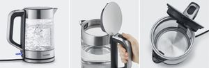 SEVERIN Mini-Wasserkocher WK 3472 aus Glas/Edelstahl