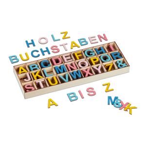 relaxdays Holzbuchstaben Set 324 tlg.