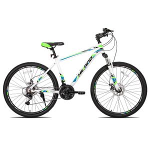 Hiland Mountainbike MTB 26 Zoll mit Aluminiumrahmen Scheibenbremse Speichenräder Jugendliche Fahrad Herr Damen Einteiliges Fahrradrad