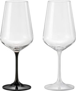 Poháre na víno Poháre na červené víno Čierne a biele 450 ml Sada 2 pohárov na nohe Krištáľové sklo Bohemia Crystalex