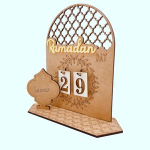 Ramadan Kalender aus Holz Eid Countdown Kalender, Eid Mubarak Kalender, Adventskalender für Innen- und Außendekoration Dekoration, Kranz