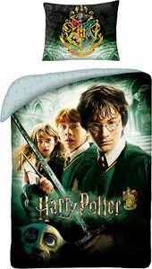 Original Harry Potter Bettwäsche Wendebettwäsche Set,2-teilig, 135 x 200 cm, 80 x 80 cm, 100% Baumwolle, Linon, Hogwarts Schule