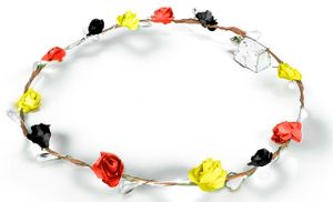 LED Blumenkranz Deutschland Haarschmuck Blumen Stirnband Kopfschmuck Party JGA Karneval schwarz-rot-gold