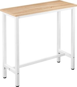 WOLTU 1x barový stôl jedálenský stôl, kovový rám, stolová doska z MDF, 100x40x100cm (ŠxHxV) : Svetlý dub Farba: svetlý dub
