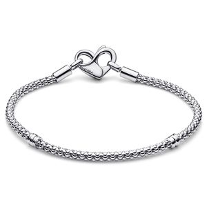 Pandora 592453C00 Charm-Armband für Damen Silber 925 Nietenkette, 17 cm