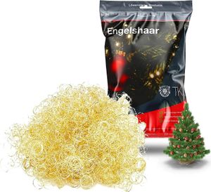 Lametta Engelshaar Feenhaar gelockt Lametta gold für Weihnachten Stanniol
