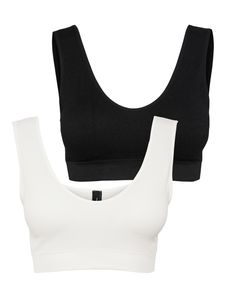 Bustier BH mit Cups 2-er Stück Pack ohne Bügel Ripp Soft Bra Top VMAGNES | L-XL