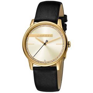 Esprit Rock Gold Black Designer Armbanduhr Damenuhr ES1L082L0025