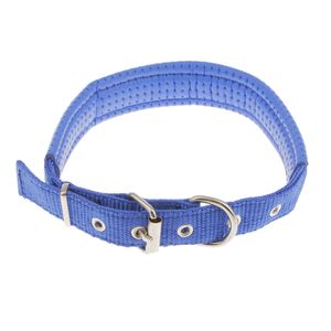 Verstellbarer Gepolsterter Hundehalsband Nylon Haustier Hund Halsband Kragen für kleine bis große Hunde Farbe Blues