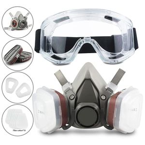 Atemschutz Halbmaske Atemschutzmaske Schutz Halbmaske für Farbspritz, Staub, Schutz Geruchsminderung  Mit Schutzbrillen