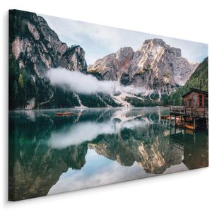 Leinwand-Bilder Wandbild Canvas Kunstdruck 125x50 Berge Fluss Landschaft 