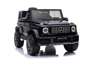 Mercedes G 63 AMG Kinderauto Kinderfahrzeug 12V – Schwarz, 2x25W, RC, mit Musik & LED
