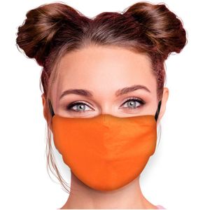 Mundschutz Maske in verschiedenen Farben Stoffmaske ohne Motiv Mund- Nasenschutz mit wechselbarem Filter einstellbare Ohrbügel, Farbe wählen:orange
