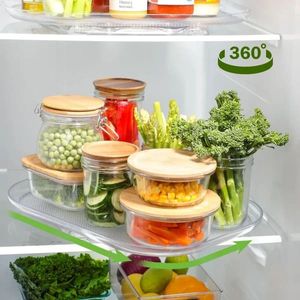 Drehbarer Kühlschrank-Organizer, 360° Drehbares Tablett, Drehteller für Lebensmittel - SPINTRAY