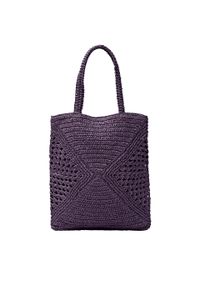 Esprit Tote Bag aus Bast, purple