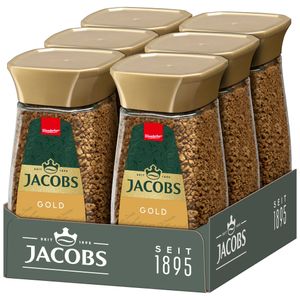 JACOBS Gold löslicher Kaffee 6 Gläser - 6 x 200 g Instantkaffee