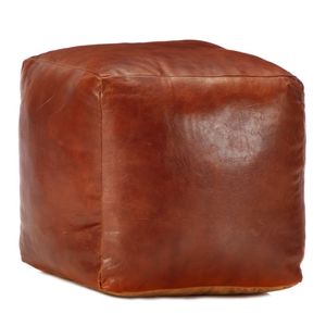 vidaXL Pouf Hellbraun 40 x 40 x 40 cm Echtes Ziegenleder - Sitzpuff - Sitzpuffs - Pouf - Poufs