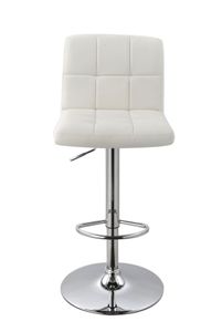 Duhome Barová židle 2x Barová židle 451Y - bílá,Polyuretanumělá kůže Dobře čalouněná Výškově nastavitelná s opěradlem čtvercového tvaru