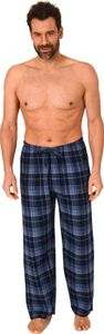 Herren Flanell Schlafanzug Pyjama Hose in toller Karo-Optik ; marine , 48