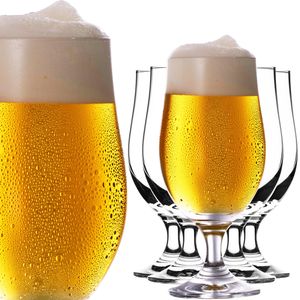 PLATINUX Bierpokale 300ml (max. 400ml) Set 6-Teilig Biergläser aus Crystalline Glas Bierkelche Biertulpen 0,3L