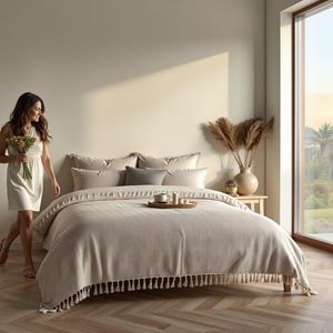 BOHORIA Tagesdecke Tulum170x230 - SEPIA (beige)