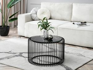 Designový konferenční stolek IRAKLI - černý mramor / černý
