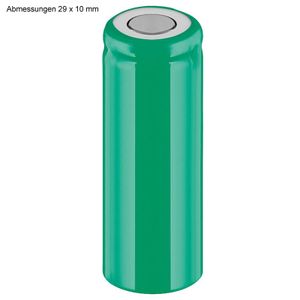 Akku NiMH 2/3AAA Flat Top 1,2 Volt mit 400mA ohne Kopf 29x10mm