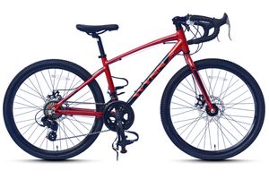 WYNN Kinderrad Gravelbike Gravel 24 Zoll GRL2.1 rot Rahmenhöhe 36 cm 14 Gänge mech. Scheibenbremse WYNN Kinderrad Gravelbike Gravel 24 Zoll GRL2.1 rot Rahmenhöhe 36 cm 14 Gänge mech. Scheibenbremse