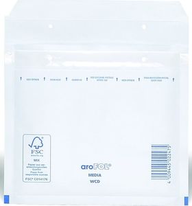 aroFOL® 2FVAF000113 Luftpolstertaschen CD, 180x165 mm, weiß, 100 Stück