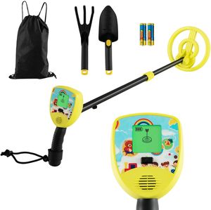 GOPLUS Metalldetektor für Kinder, Golddetektor-Kit mit verstellbarem Stiel (64-84 cm), LCD-Display & wasserdichter Suchspule, Verstellbare Metallsonde