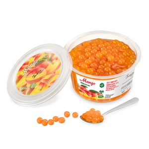 Original Popping Boba Fruchtperlen für Bubble Tea - 450g - Mango - Ohne künstliche Farbstoffe, echte Fruchtsäfte - Weniger Zucker - 100% Vegan und Glutenfrei