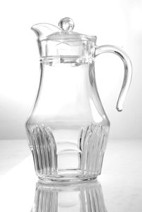 Krug Saftkrug Glaskaraffe mit Deckel 1,8 L Milchkrug Kanne Wasser Saft ORIENT