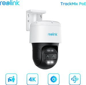 Reolink TrackMix PoE 4K 8MP PTZ PoE Überwachungskamera Außen mit Dual-Objektiv, 6 X Zoom Fernperspektive, 355°/90° schwenkbar, Farbnachtsicht, Personen-/Fahrzeug-/Tiererkennung, Auto-Tracking, 2-Wege-Audio