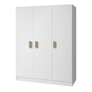 Trojdverová šatníková skriňa do detskej izby Sven, úchytky - šírka 120 cm, dub sonoma