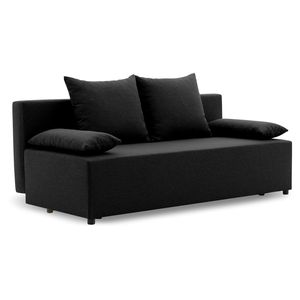 Schlafsofa SINE und Bettaksen - Couch mit Schlaffunktion - Einfaches Design - Kissen - Stoff: LUX 23 Schwarz