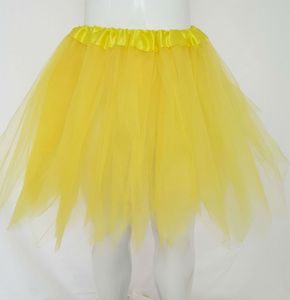 Tütü Tüllrock Petticoat Ballett Kleid gezackt Junggesellenabschied Fasching Erwachsen M L XL 45cm Gelb