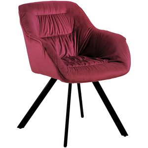 Moderne Esszimmerstühle - schicke Esstischstühle in Velvetoptik gepolsterte Stühle für Wohn- und Esszimmer, Farbe:Bordeaux, Menge:1 St.
