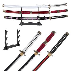 Roronoa Zoro Katana-Schwert aus Holz, 105 cm, Katanas, japanisches Anime-Cosplay-Schwert – Kitetsu/Shisui/Wado Ichimonji – 3-teiliges Set JT10000