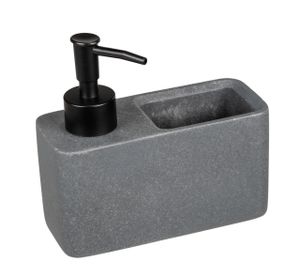 WENKO Spülmittelspender Seifenspender Waschbecken Badezimmer Küche Grau Bad
