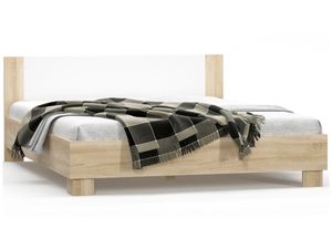 NABBI Manželská postel s roštem Mateo LB-160 160x200 cm - dub sonoma / bílá