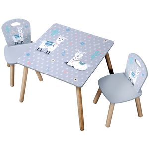 KESPER Kindertisch mit 2 Stühlen Motiv: Alpaka 1770213
