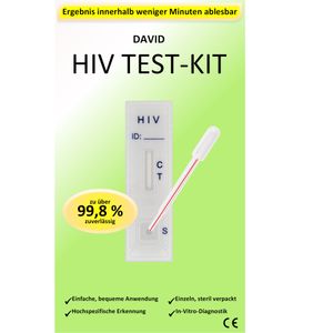 2 x David HIV Testkit 1/2  Schnelltest Selbsttest Testkassette