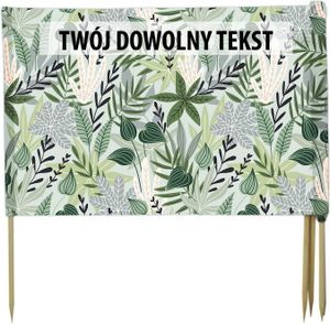 PARAWAN PLAŻOWY Zielone liście z indywidualnym napisem 5 PANELI 80.5