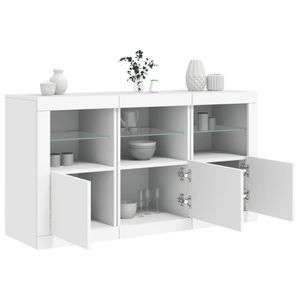 vidaXL Sideboard mit LED-Leuchten Weiß 123x37x67 cm