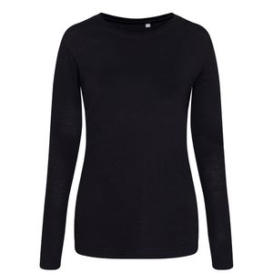 AWDis Damen Tri-Blend T-Shirt, langärmlig PC2976 (L) (Schwarz)