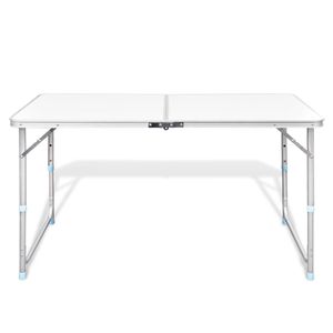 vidaXL Campingtisch Klappbar Höhenverstellbar Aluminium 120x60 cm