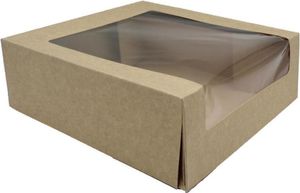 Tortenkarton braun mit Sichtfenster 30x30x8cm Tortenkarton braun mit Sichtfenster 30x30x8cm