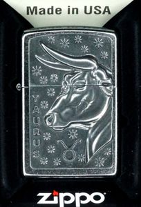 ZIPPO Feuerzeuge Feuerzeug Taurus Emblem Brushed Chrome Größe